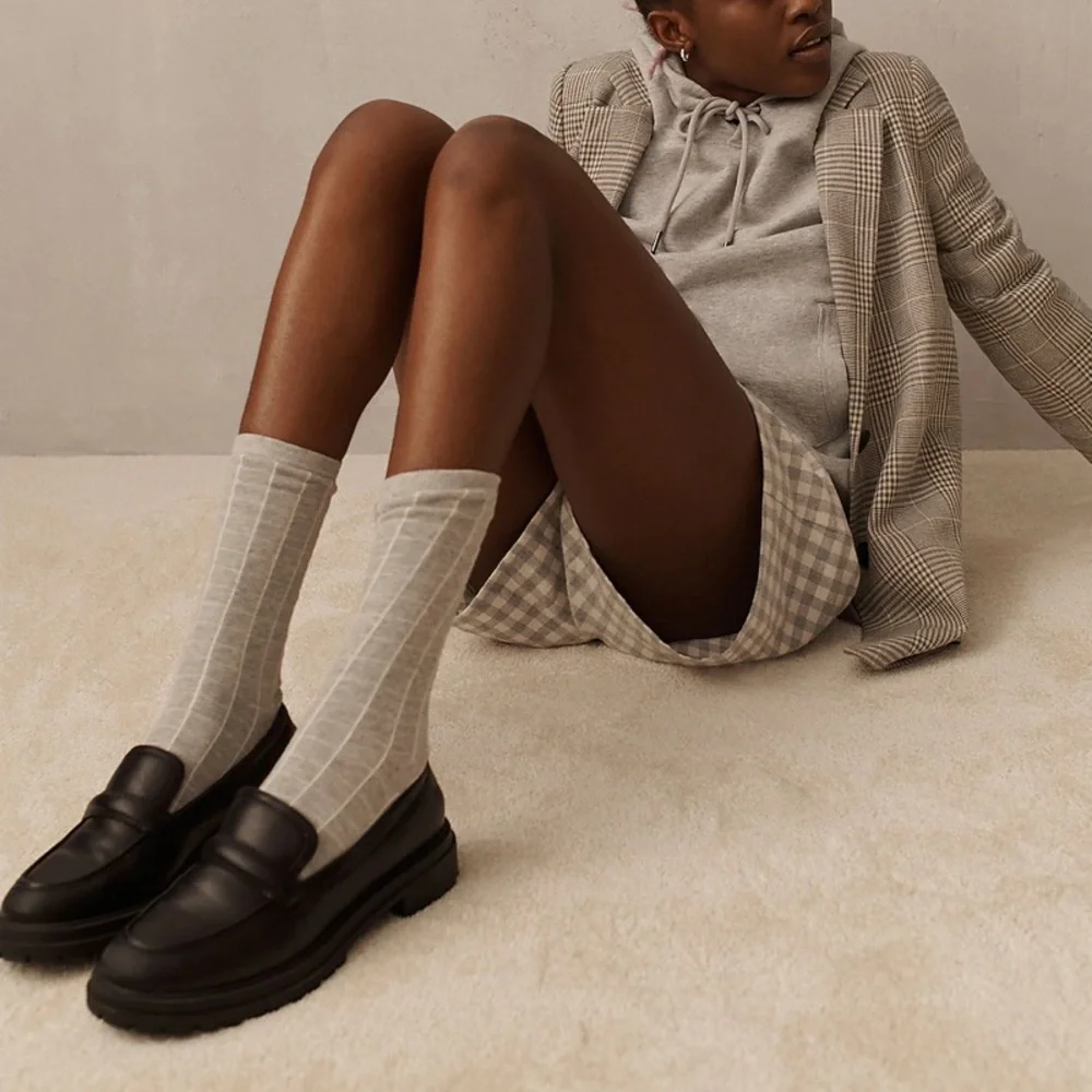 New! Madewell The Bradley Lugsole Loafer in Leather true black_2